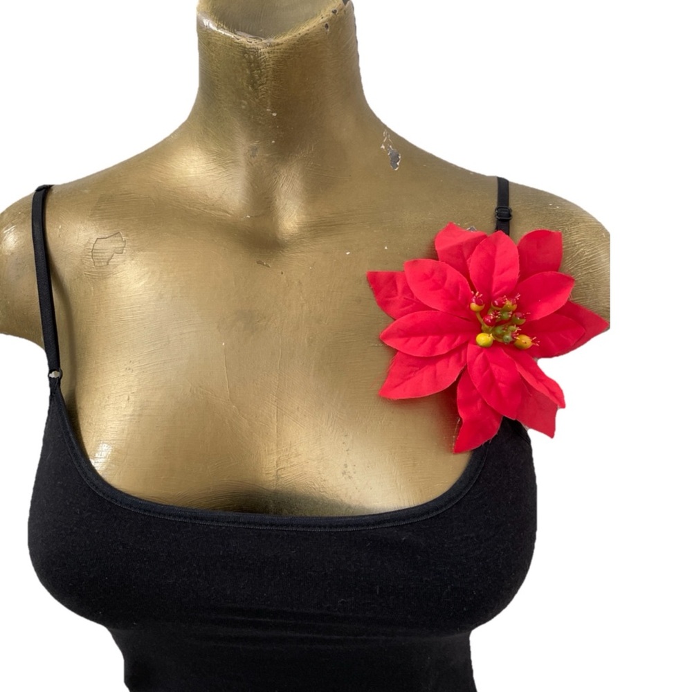 PINUP Rockabilly VLV Hair CLUB Red Fabric Floral One-Size - Picture 5 of 11